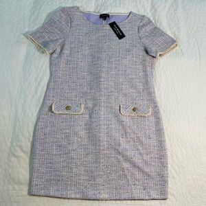 NWT Isaac Mizrahi Lavender Tweed Dress (L / Large)